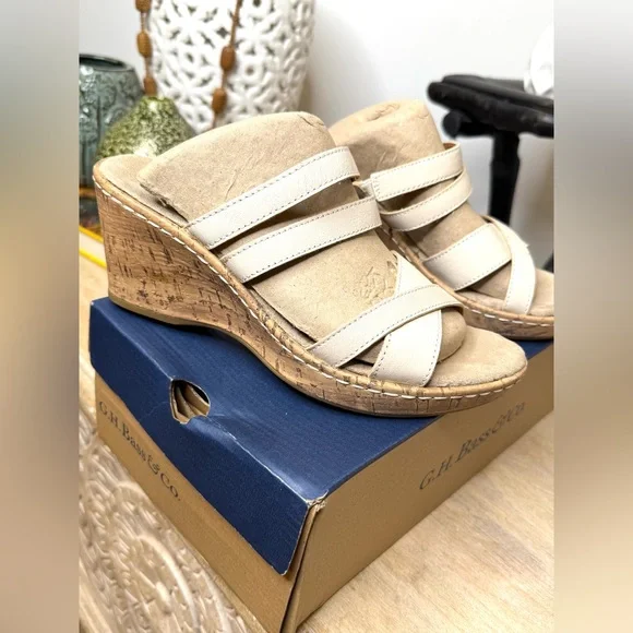 G.H. Bass & Co. Bahama Wedge Sandal Size 7 1/2 m - Picture 4 of 7